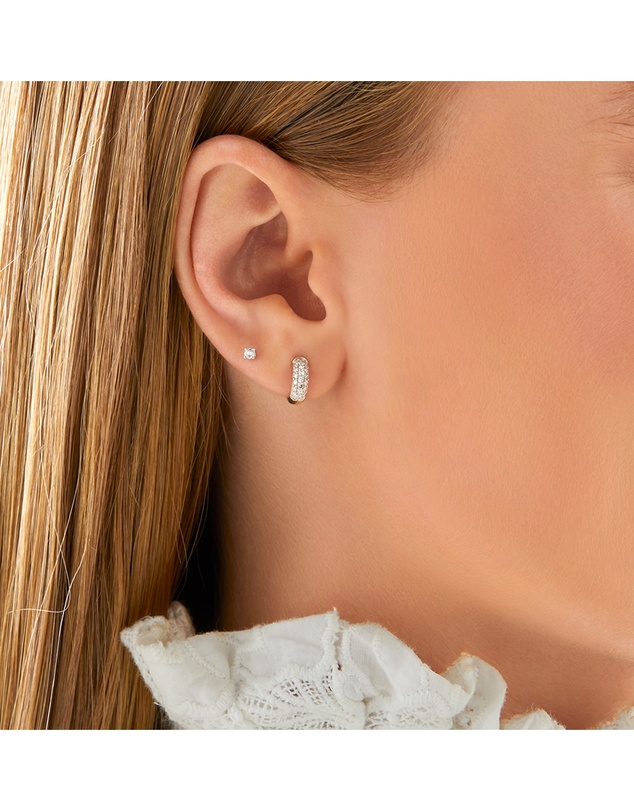 Michael Hill - Mini Hoops with 0.25 Carat TW of Diamonds in 10kt Yellow Gold