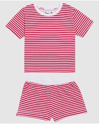 Sant And Abel - Kids Red Stripe Jersey Short PJ Set