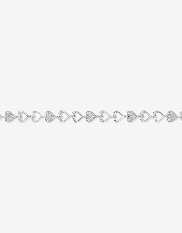 Michael Hill - Cubic Zirconia open and closed Heart Bracelet in Sterling Silver