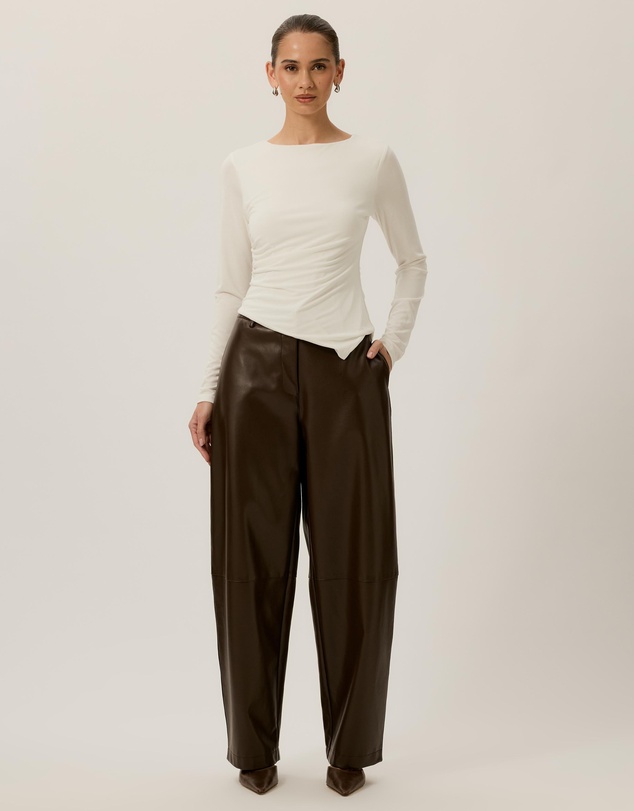 Tussah - Bonnie Asymmetric Ruched Long Sleeve Top