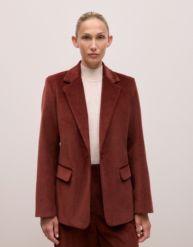 Trenery - Italian Cord Blazer in Red Mahogany