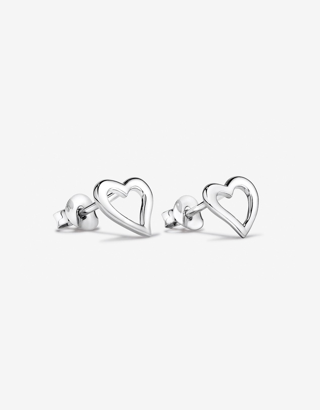 Michael Hill - Open Heart Stud Earrings in Sterling Silver