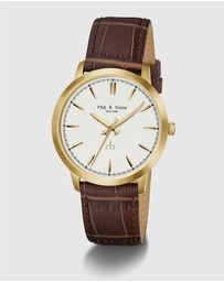 rag & bone - Manston Mens Brown Leather Strap Watch
