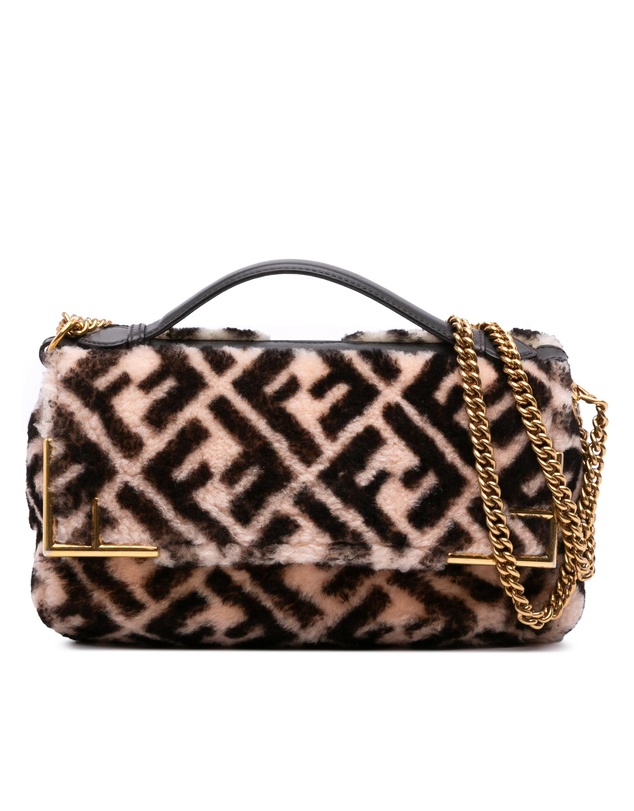 Pre-Loved by Azura Reborn - Pre-Loved Zucca Shearling Double F Baguette Satchel