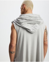 Surrounded By Ghosts - The Natrolite Hooded Rib Knit Sleeveless Cardigan