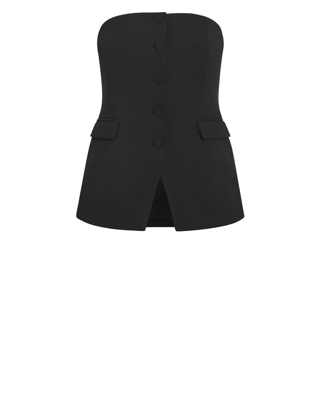 City Chic - Plus size Abbie Strapless Bustier - black