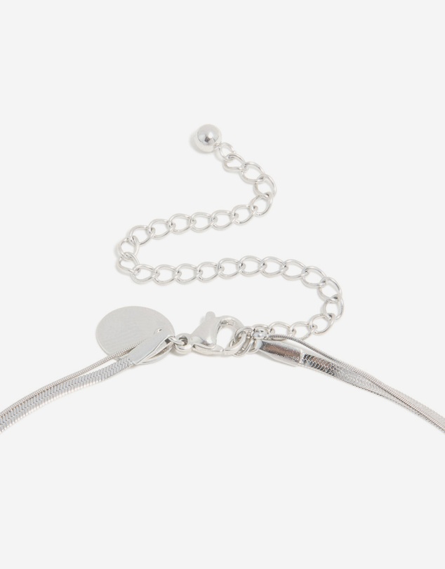 Lovisa - Waterproof Stainless Steel Cubic Zirconia & Chain Pendant Layered Necklace