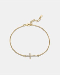 Mestige - Fine Cross Bracelet - 18K Gold Plated