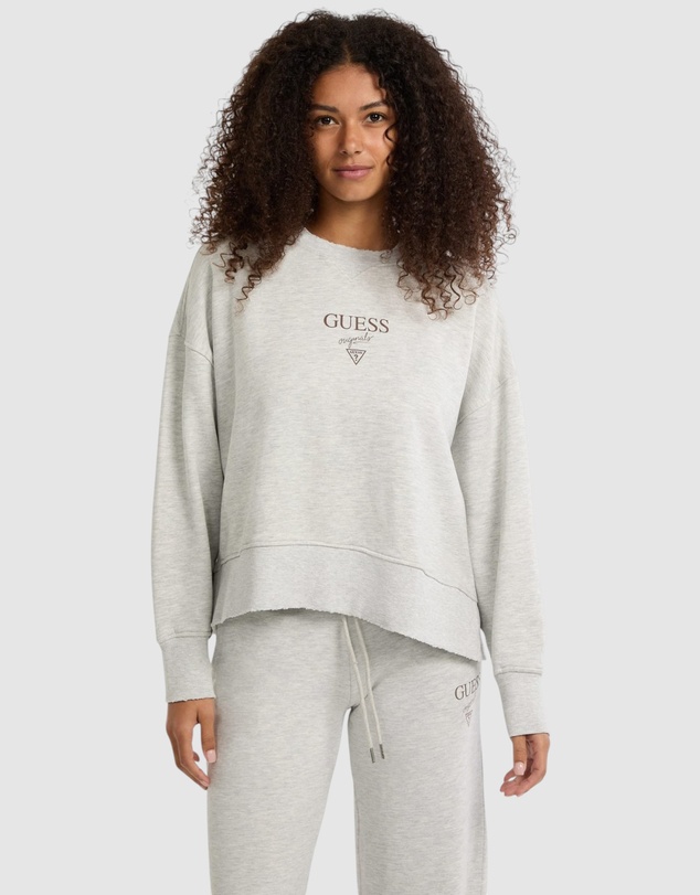 GUESS Originals - GUESS Originals Distressed Baker Crewneck Fleece Sweatshirt