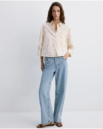M.N.G - Embroidered Cotton Shirt