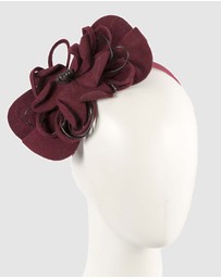 Max Alexander - Felt Burgundy Flower Winter Racing Fascinator