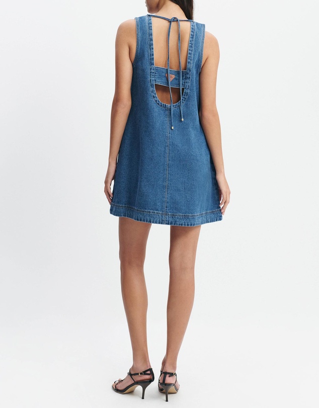 Aje Studio - Kendall Denim Tie Back Mini Dress