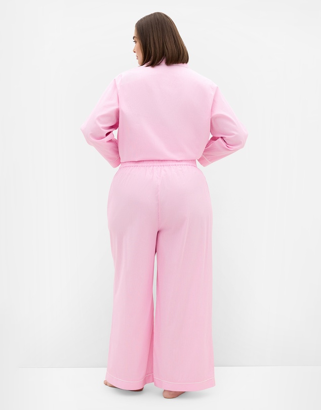 City Chic - Plus size Stripe Cotton Pyjama Pant - pink