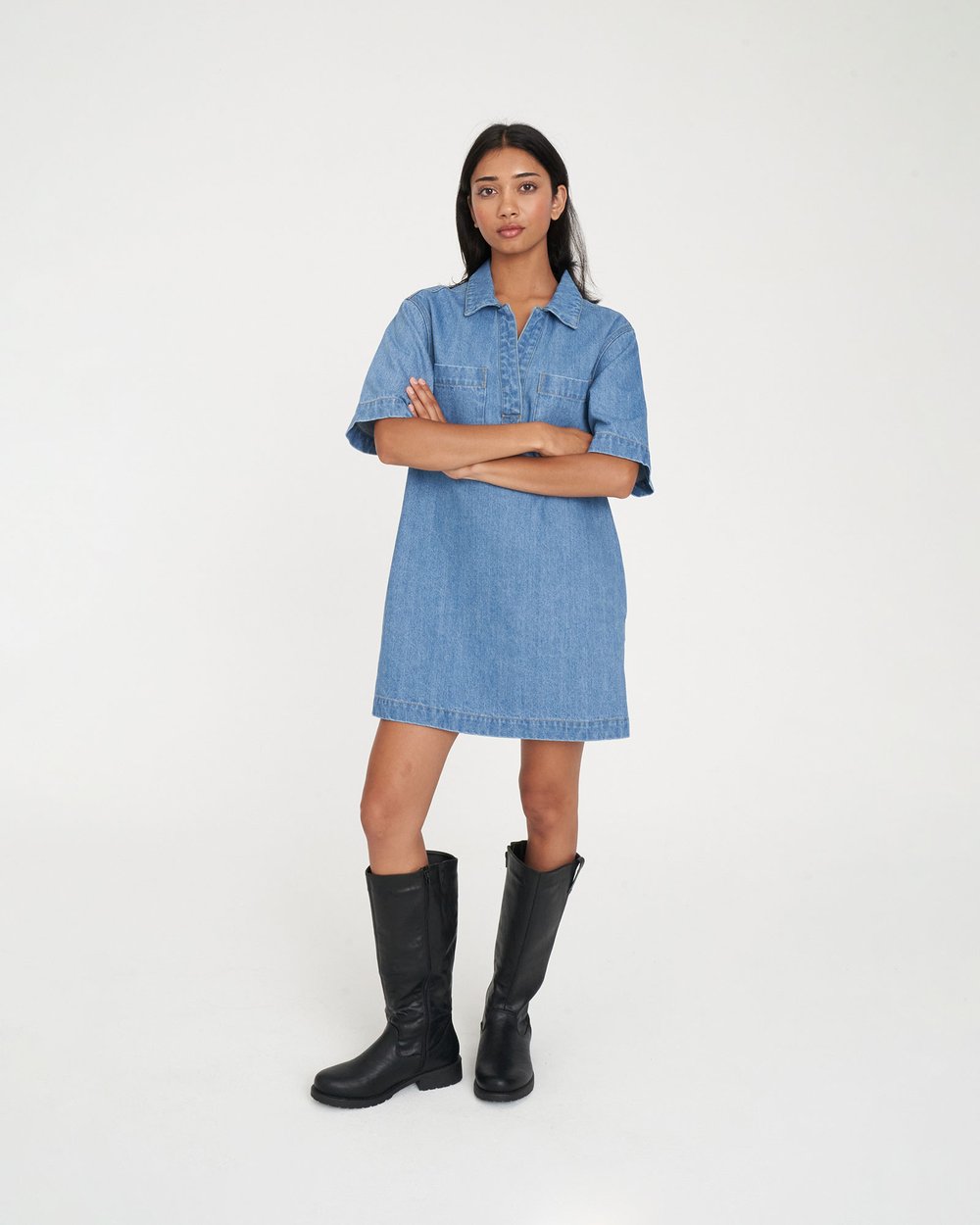 huffer denim dress HUFFER pinafore dress, Size 8 but more of a 6!