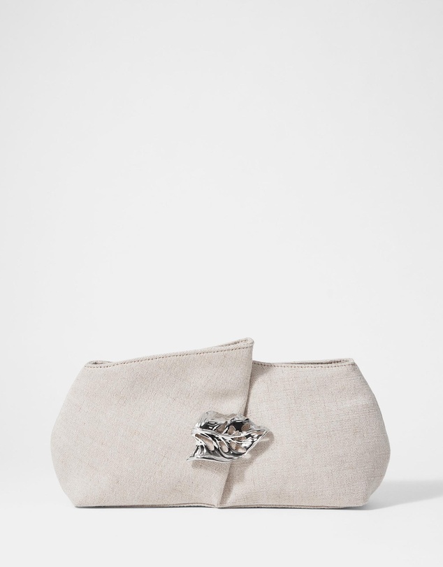 & Other Stories - Leaf-Brooch Canvas Clutch