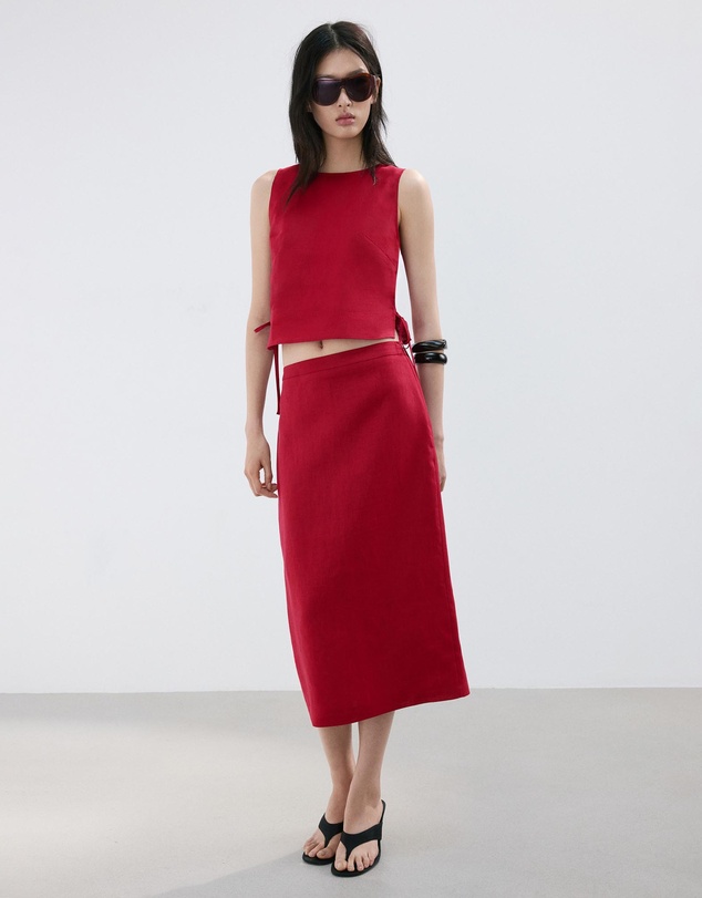 M.N.G - Linen Midi Skirt