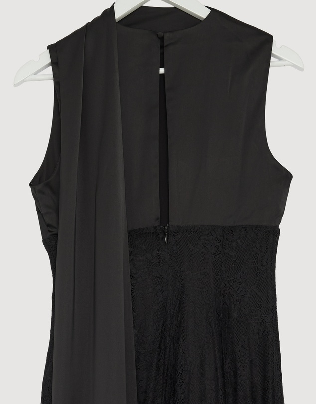 Revibe - Repaired CHANCERY Nia Self Scarf Satin and Lace Maxi Dress - AU 10