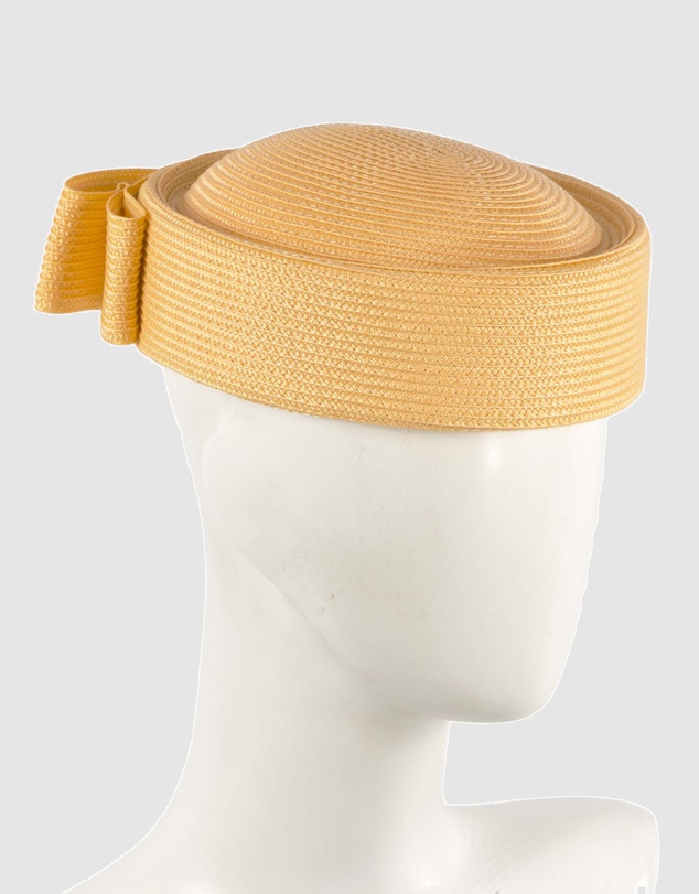 Max Alexander - Yellow Braid Pillbox Hat