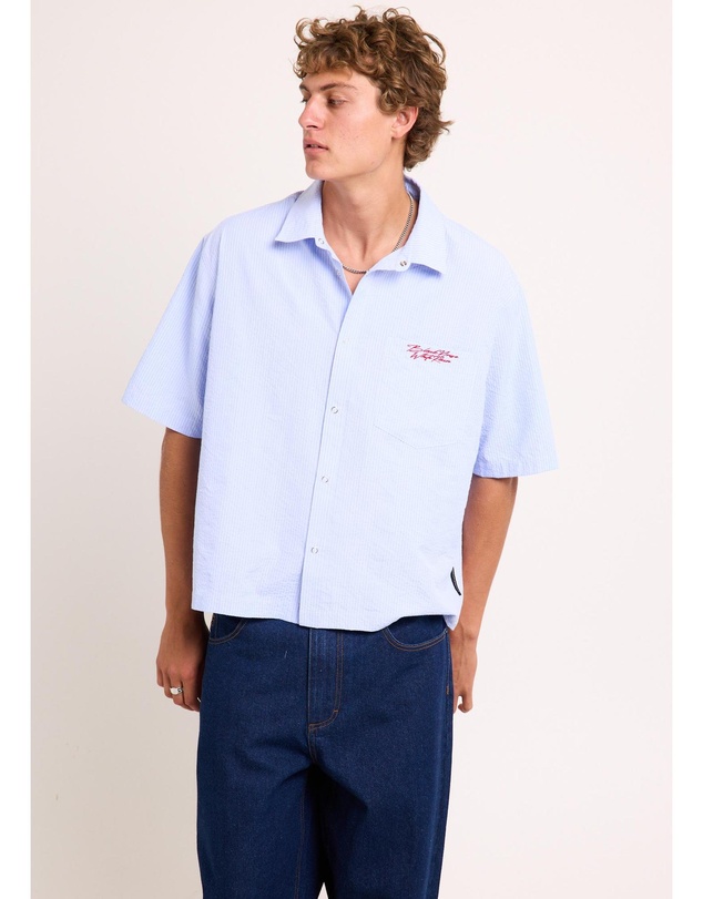 Black Noise White Rain - Crinkel Short Sleeve Shirt
