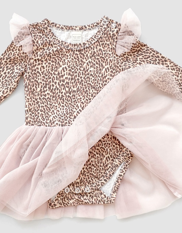 WITH LOVE FOR KIDS - Tulle Flutter Long Sleeve Tutu Onesie - Babies