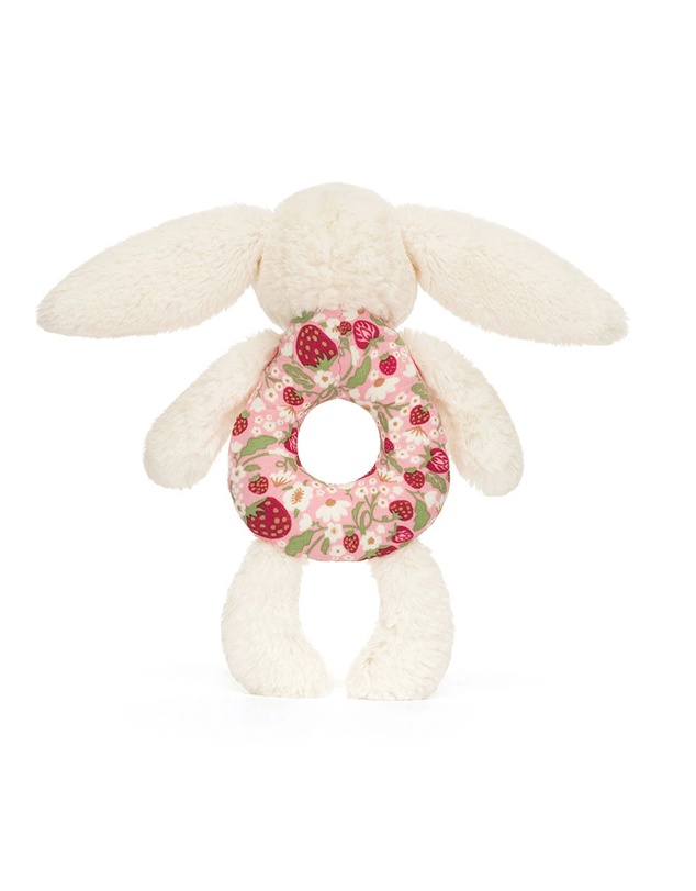 Jellycat - Blossom Cream Bunny Berry Ring Rattle