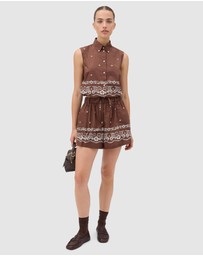 Oroton - Floral Bandana Crop Shirt