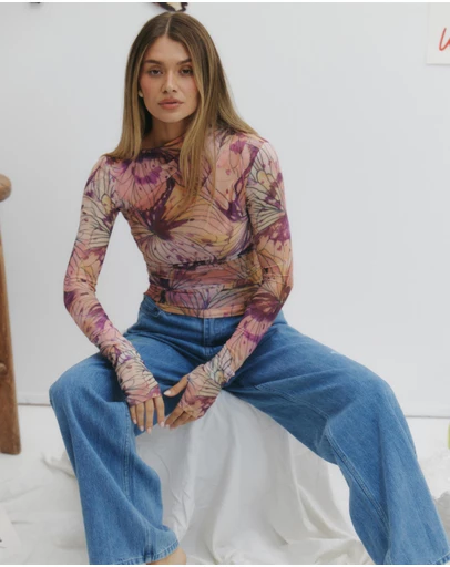 MAKU - Linework Mesh Long Sleeve Top
