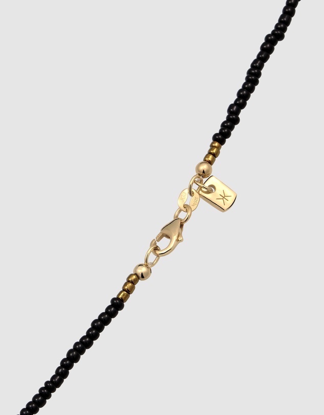 Kuzzoi - ICONIC EXCLUSIVE - Glass Bead Necklace in Gold-Plated 925 Silver
