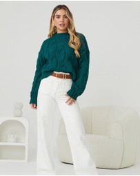 Esther & Co - Hadi Knit - Dark Green