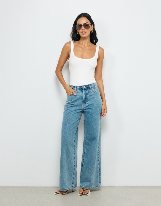 AERE - High Rise Wide Leg Jeans