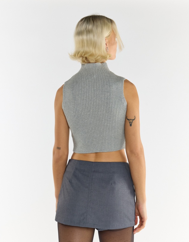 Glamorous - High Neck Ribbed Top