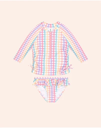 Huxbaby - Rainbow Check Two-Piece Swim Set - Babies-Teens