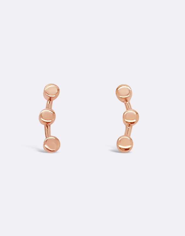 Ichu - Tiny Triple Circle Ear Cuff Rose Gold