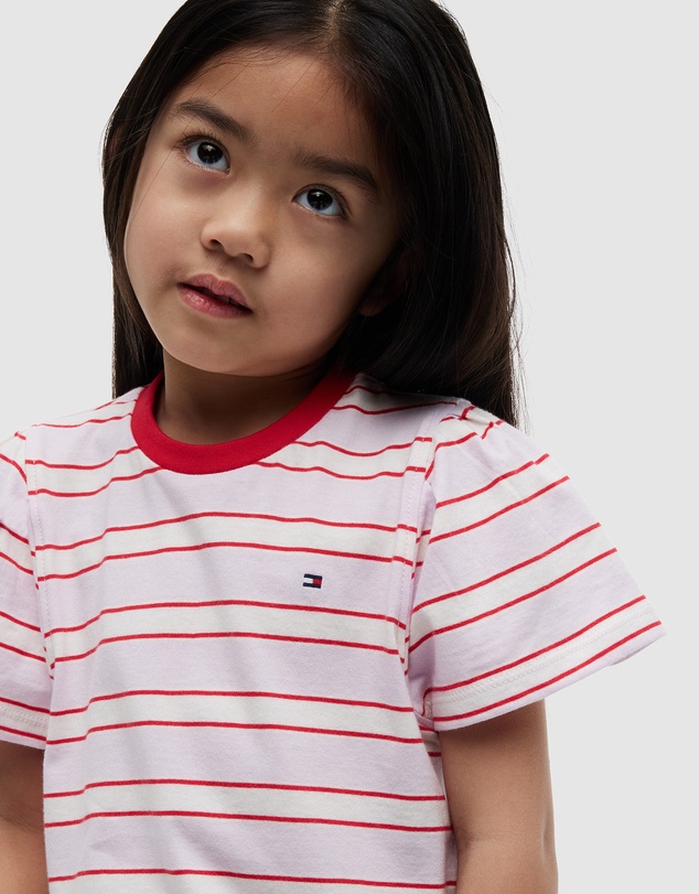Tommy Hilfiger - Girls Stripe Relaxed Jersey Crew Neck Top - Kids