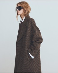 M.N.G - Wool-Blend Micro-Houndstooth Coat