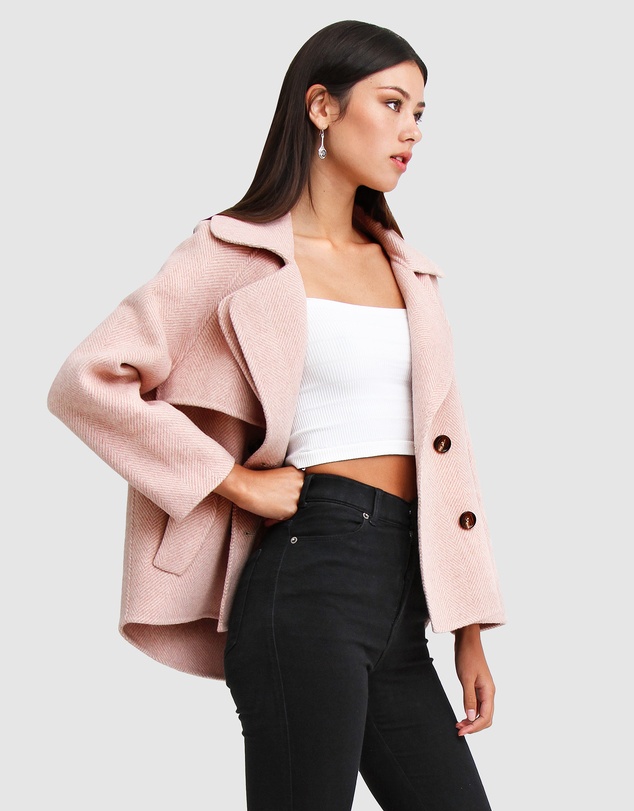 Belle & Bloom - I'm Yours Wool Blend Peacoat