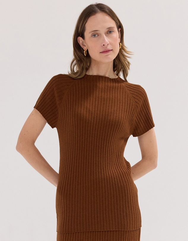Cloth & Co. - The Rib Knit Tee Castagne