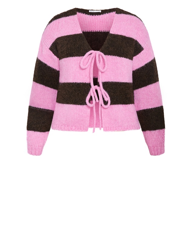City Chic - Willow Stripe Tie Cardigan