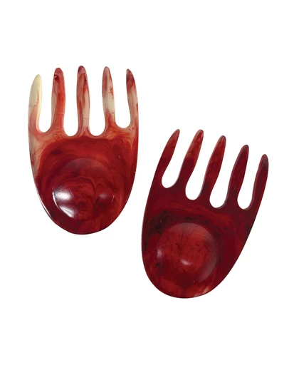 Urban Attitude - Urban Attitude SHELLY Salad Hands Servers Length 14cm, Width 9.3cm - Berry Red