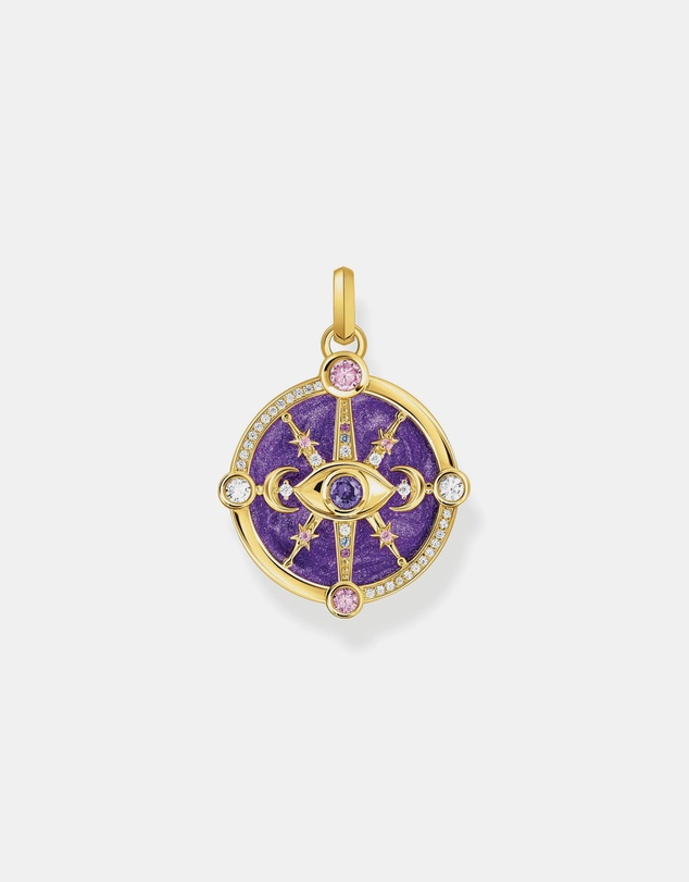THOMAS SABO - Gold Cosmic Eye Pendant with Colourful Stones