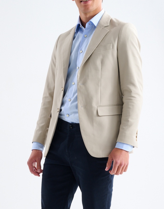 3 Wise Men - 3 Wise Men Huxton Cotton Blazer - Stone