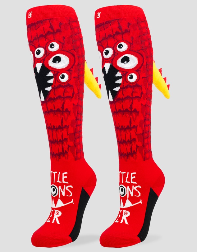 Crazy Skates - Crazy Socks Monster Red Knee-High Socks
