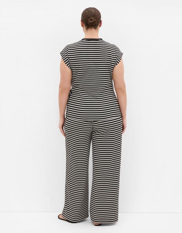 City Chic - Deanna Stripe Knit Side Tie Top