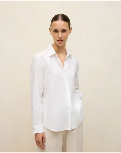 Trenery - Linen Classic Shirt in White