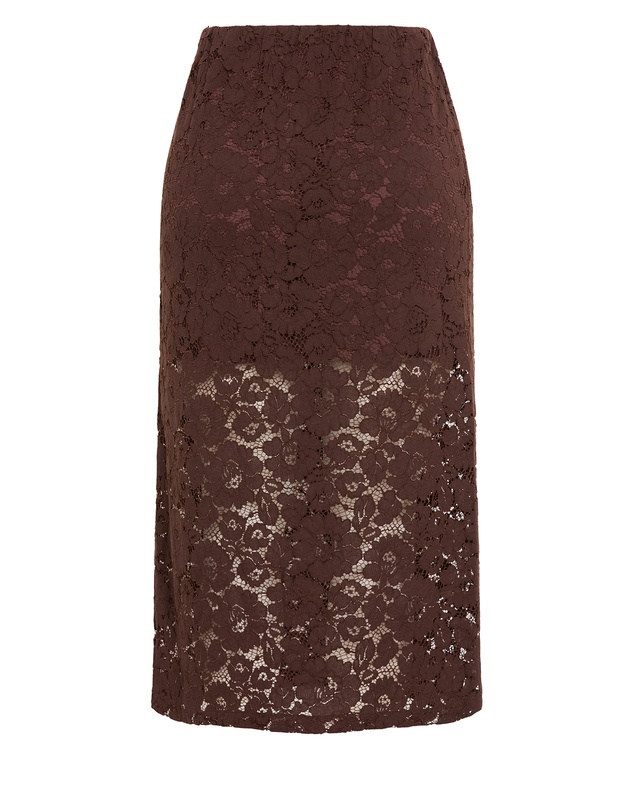 City Chic - Plus size Lani Lace Skirt - chocolate