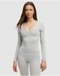 Cotton On Body Active - Ultra Soft Plunge Front LS Top