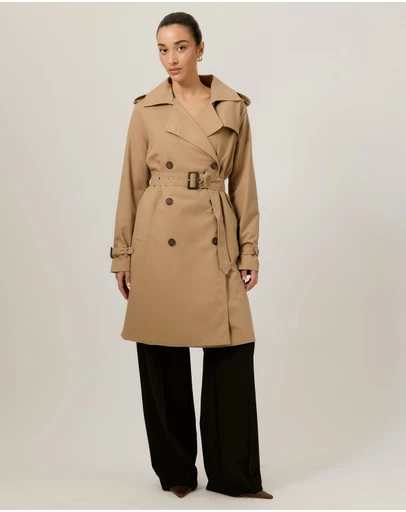 Tussah - Ada Double Breasted Belted Trench Coat