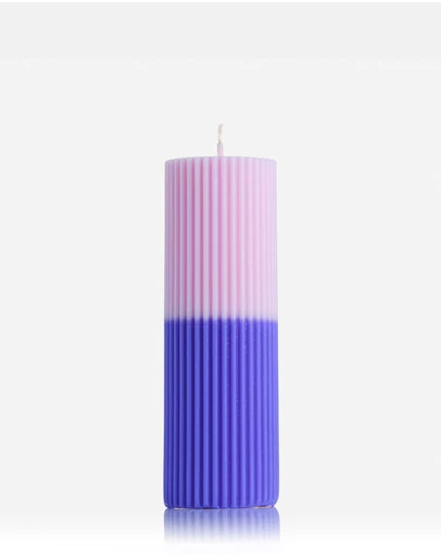 XRJ Celebrations - Pillar Two-Tone Violet Rain Candle