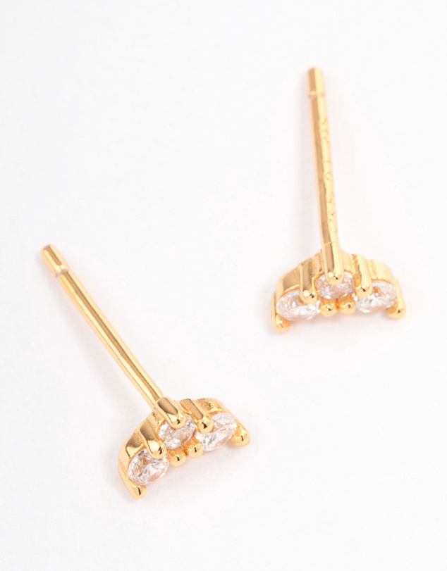 Lovisa - Gold Plated Sterling Silver Cubic Zirconia Classic Trio Earrings