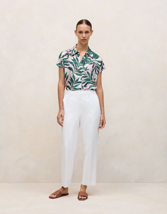 Trenery - Arbour Modal Cap Sleeve Shirt in True Green